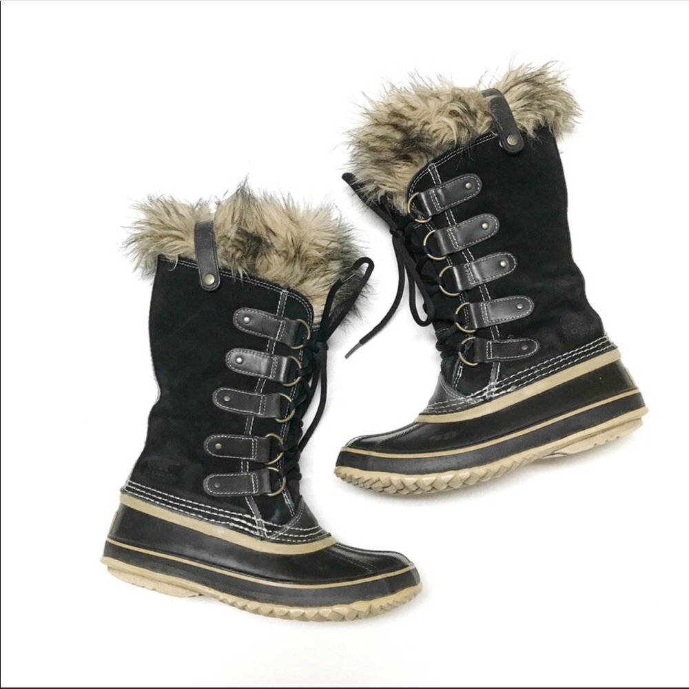 Sorel Black Winter & Rain Boots with Fur Trim